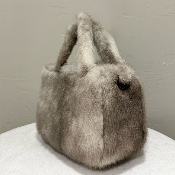 Premium Natural Mink Fur With Fur Handles Bag, Crossbody - Picture 5 of 14